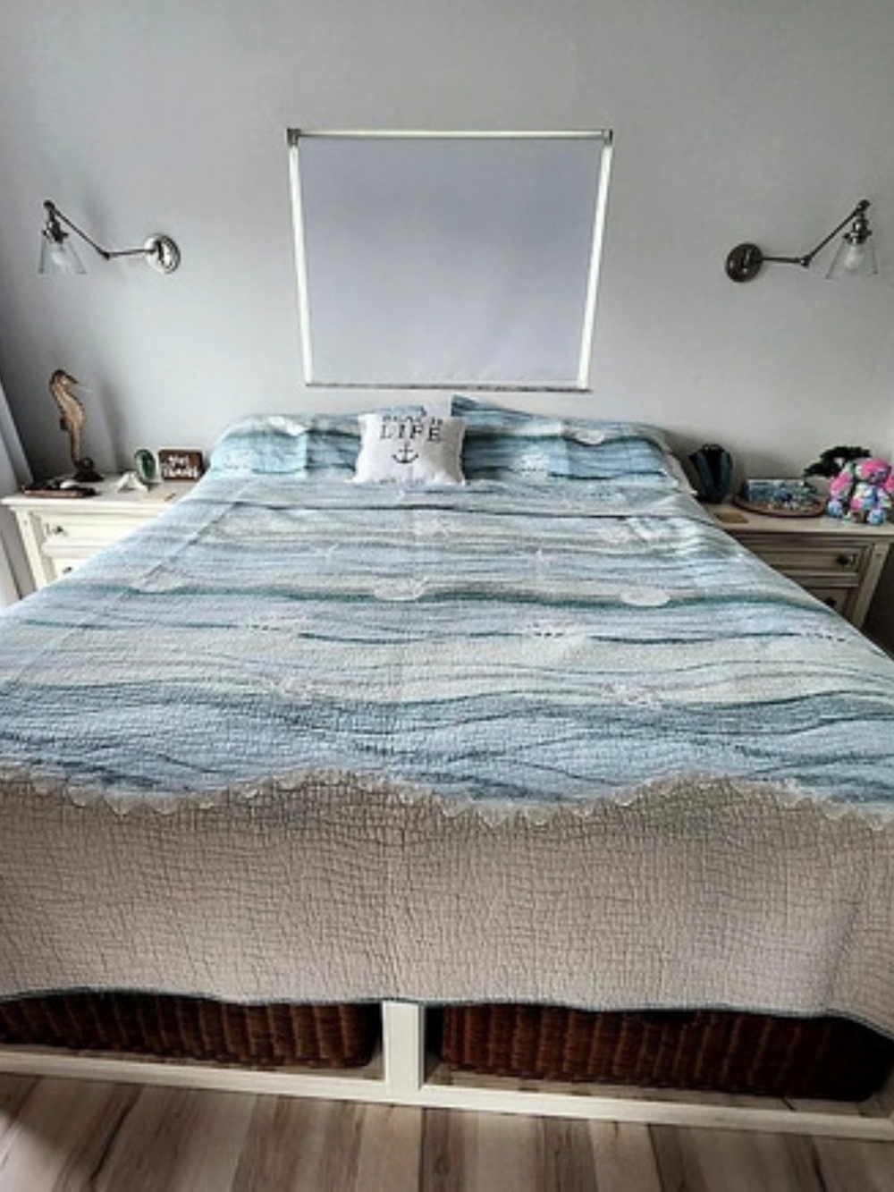 Blue & White Beach-Themed Quilt